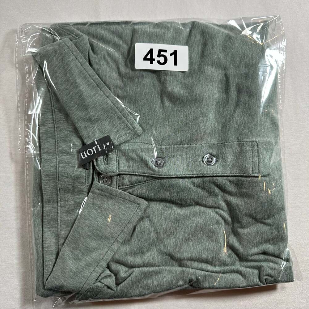 Vuori Men's Performance Polo Shirt Green Heathered Short Sleeve Preppy Medium - Picture 8 of 8